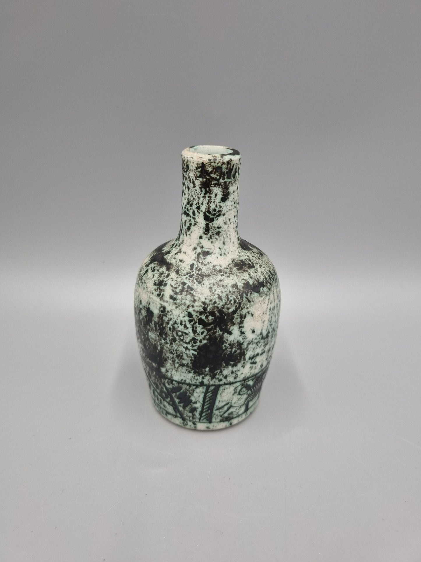 A Unique Studio Pottery Ceramic Bottle Vase By Jacques Blin.