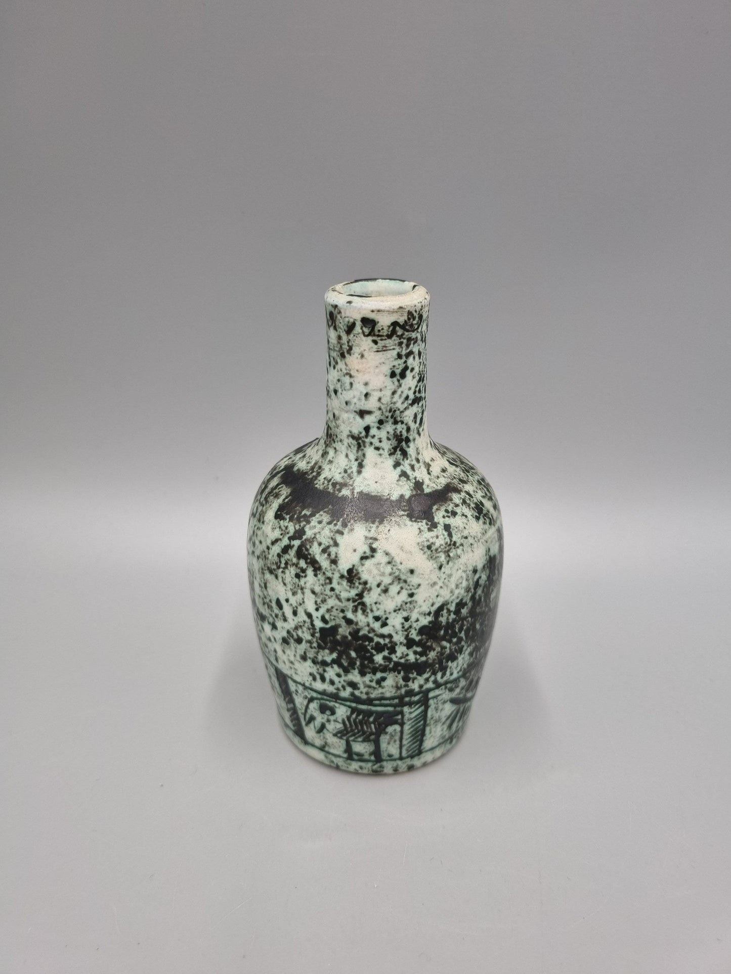 A Unique Studio Pottery Ceramic Bottle Vase By Jacques Blin.