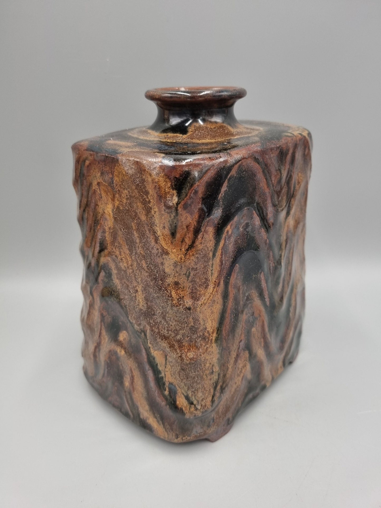 A Studio Pottery Slab Vase By Masayuki Miyajima, Japan.