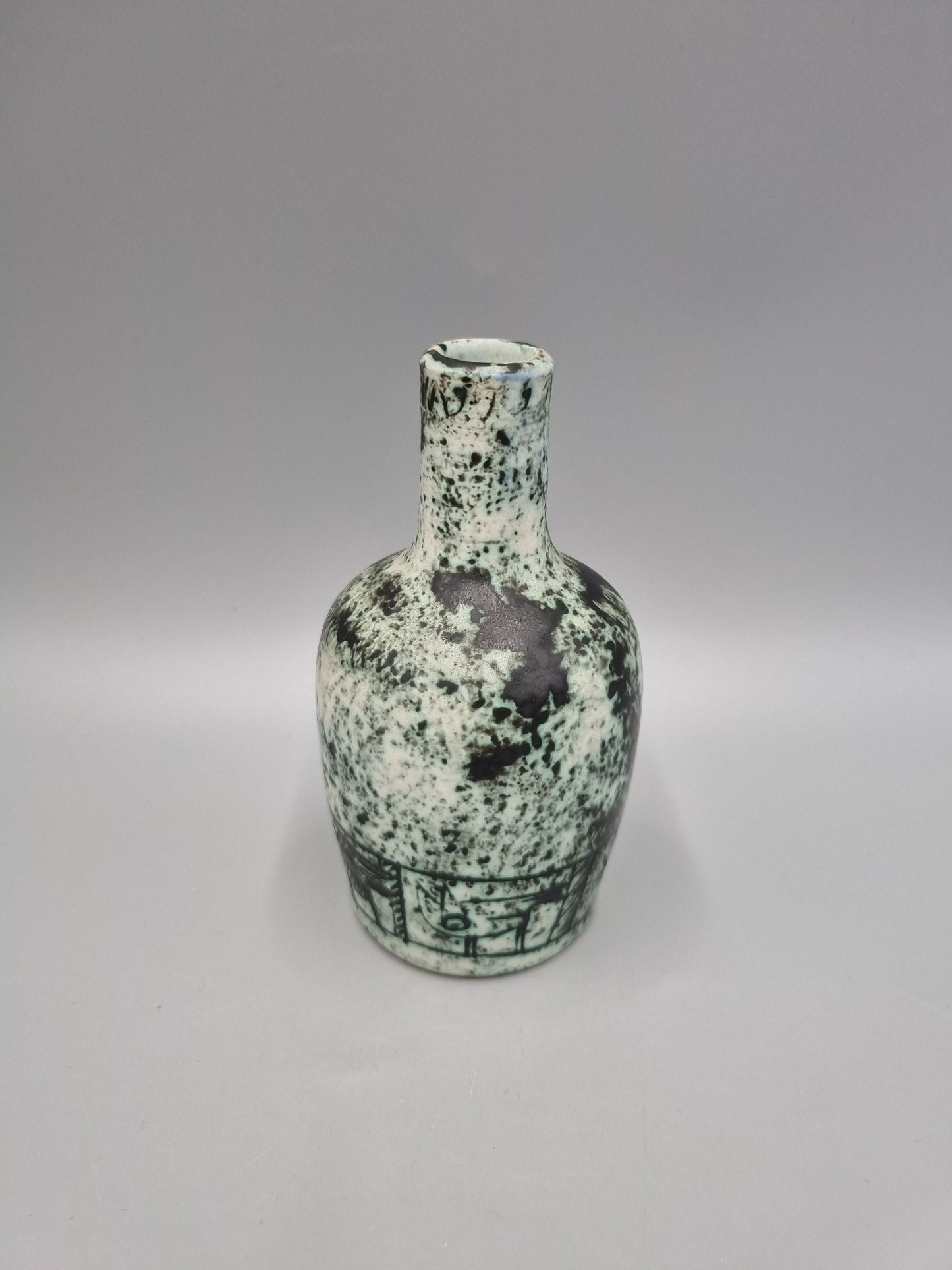 A Unique Studio Pottery Ceramic Bottle Vase By Jacques Blin.